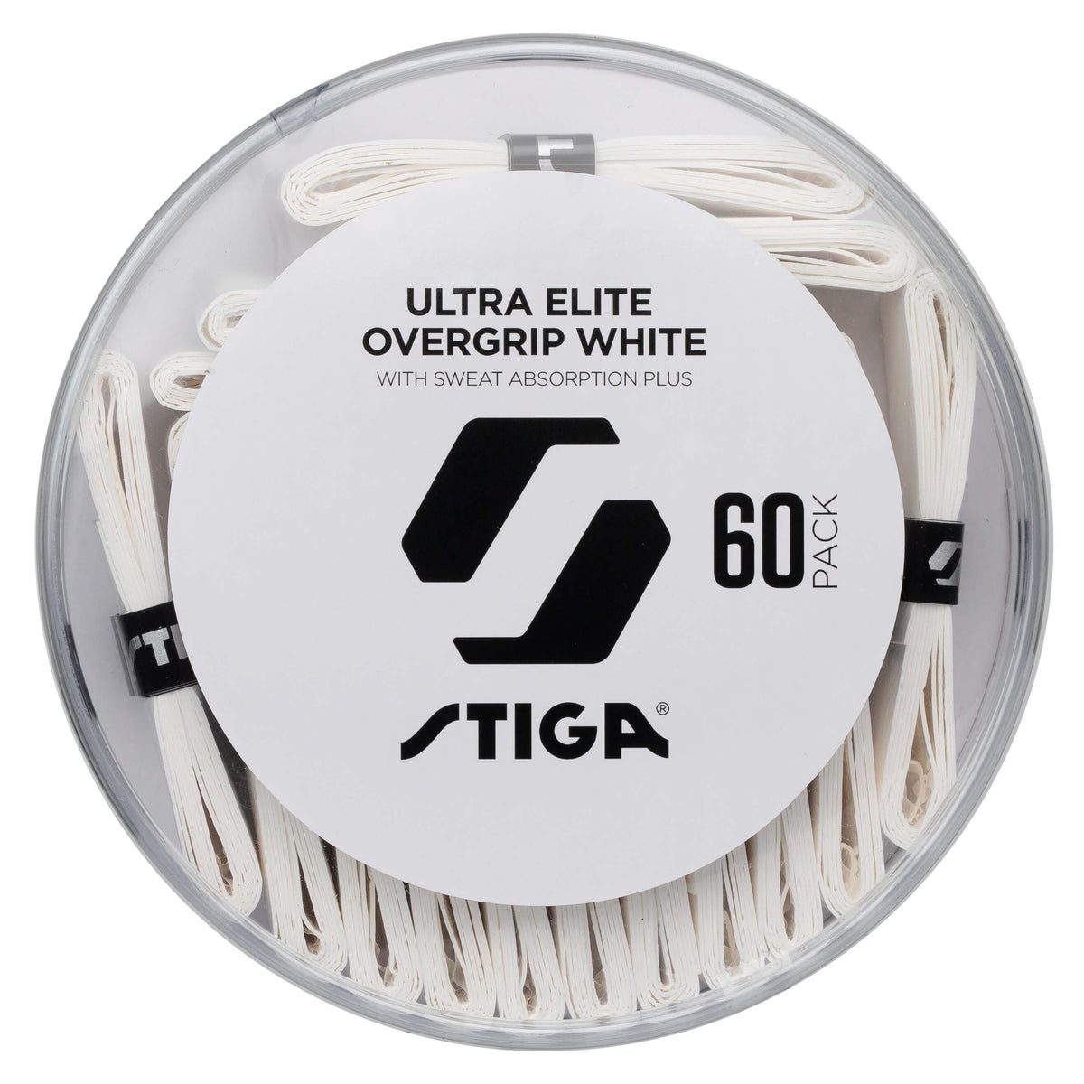 STIGA Ultra Elite Overgrip White (60-Pack), top view