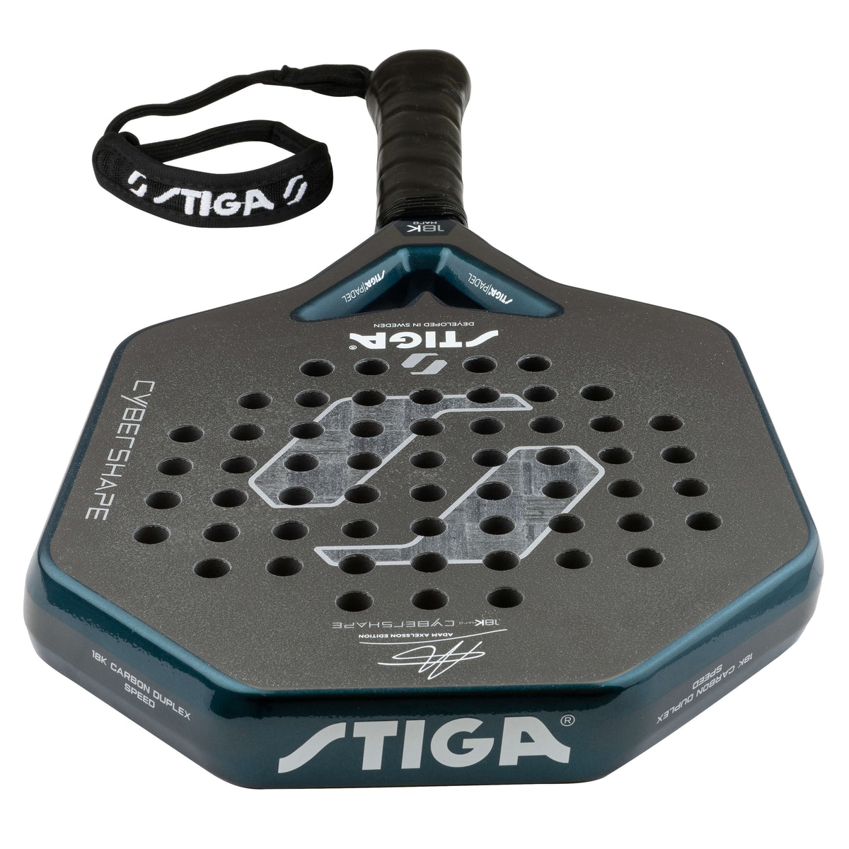 STIGA Padel Racket 18K Hard Adam Axelsson Edition Cybershape