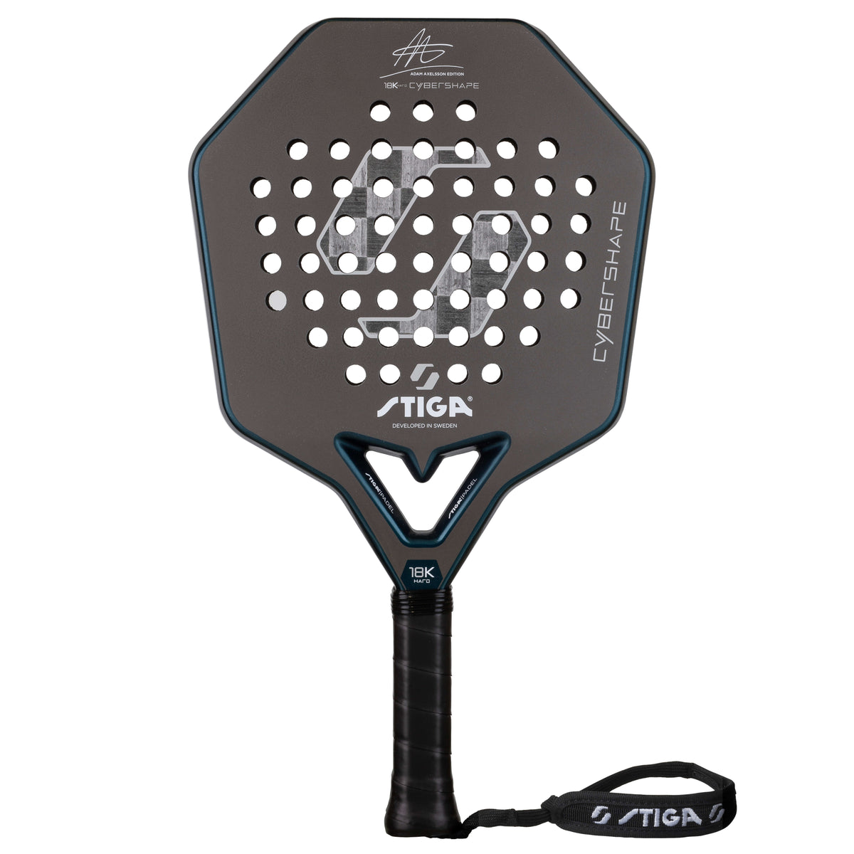 STIGA Padel Racket 18K Hard Adam Axelsson Edition Cybershape