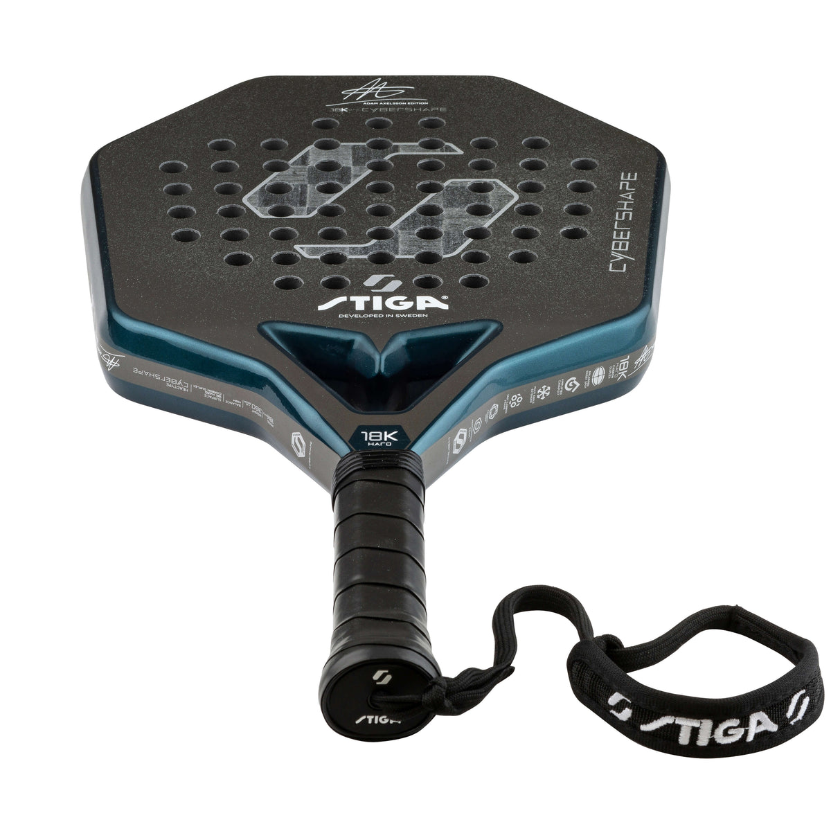 STIGA Padel Racket 18K Hard Adam Axelsson Edition Cybershape