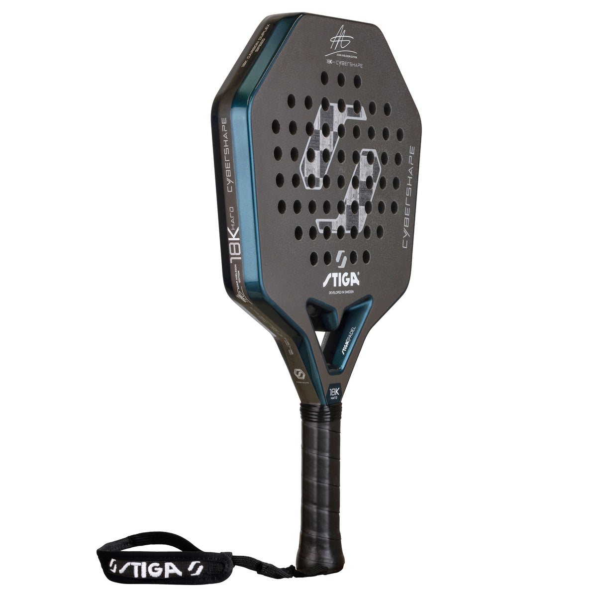 STIGA Padel Racket 18K Hard Adam Axelsson Edition Cybershape