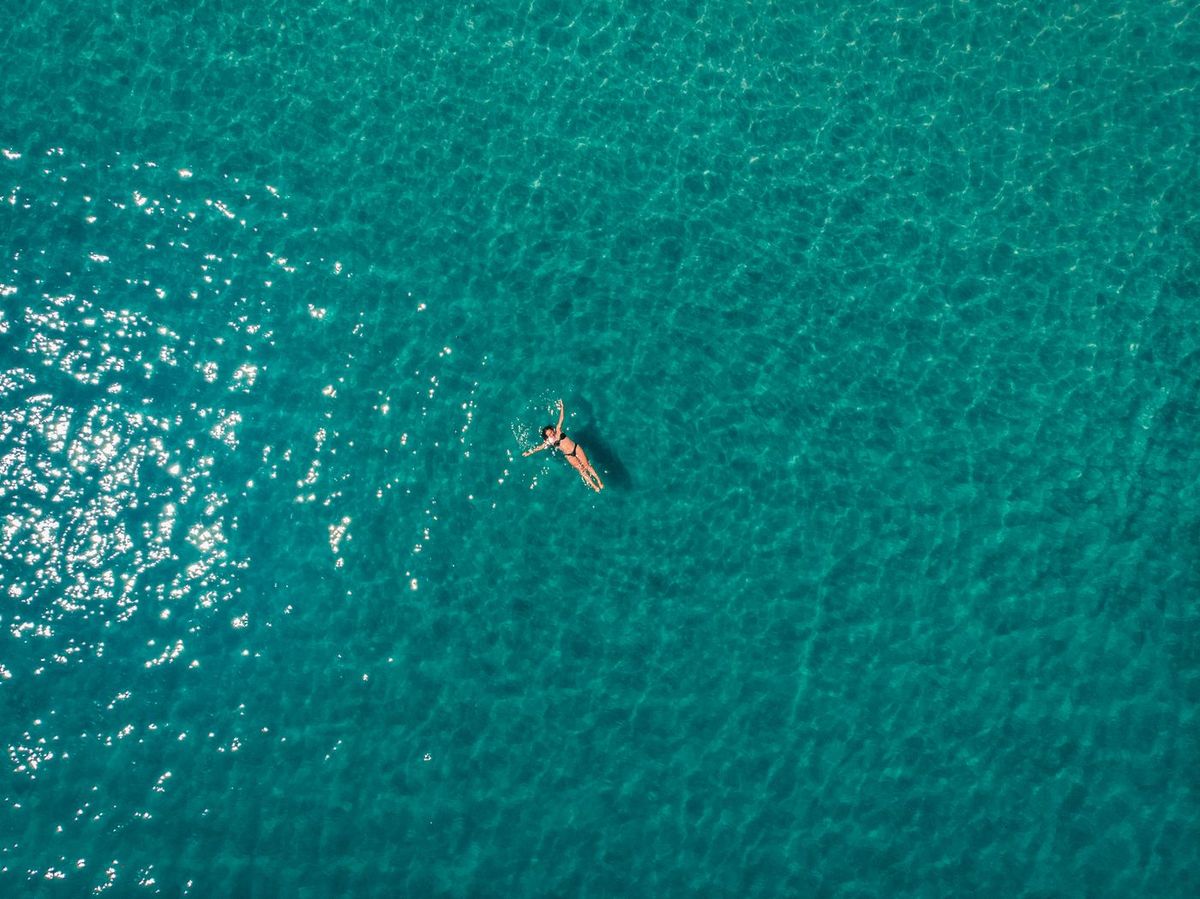Swimming in clear Aegean water